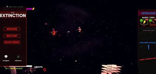 Сцена из внутреннего меню The Extinction