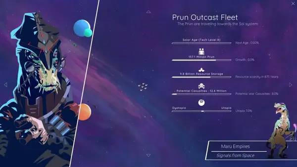 Сцена из внутреннего меню The Fermi Paradox