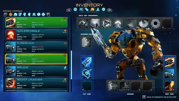 Сцена из внутреннего меню The Riftbreaker