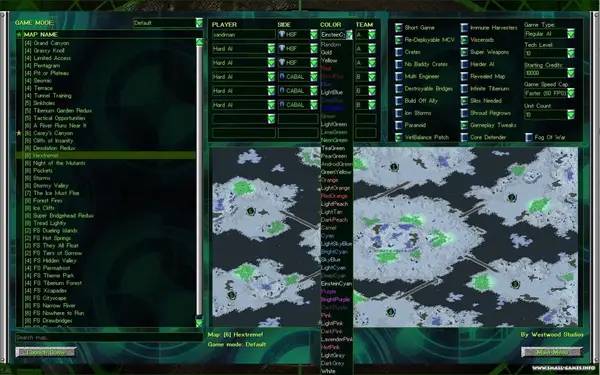 Сцена из внутреннего меню Tiberian Sun Factions