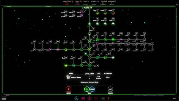 Сцена из внутреннего меню Time Idle RPG