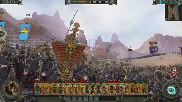 Сцена из внутреннего меню Total War  WARHAMMER 2 Rise of the Tomb Kings