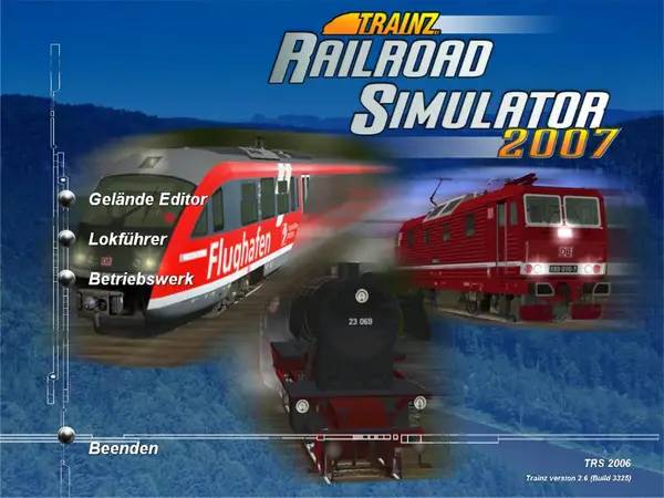 Сцена из внутреннего меню Trainz Railroad Simulator 2007