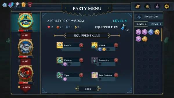 Сцена из внутреннего меню Trinity Archetype