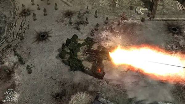 Сцена из внутреннего меню Warhammer 40,000 Dawn of War – Winter Assault