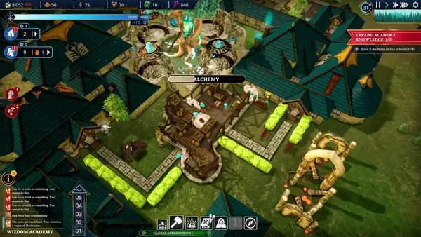 Сцена из внутреннего меню Wizdom Academy