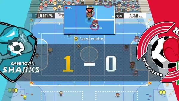 Сцена из внутреннего меню World Soccer Strikers '91