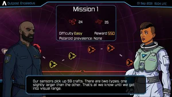 Сцена из внутреннего меню Xenoraid The First Space War