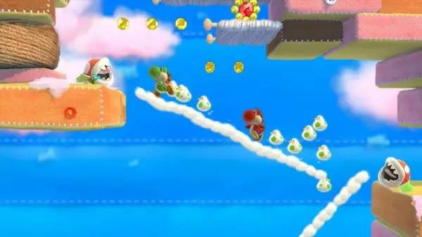 Сцена из внутреннего меню Yoshi's Woolly World