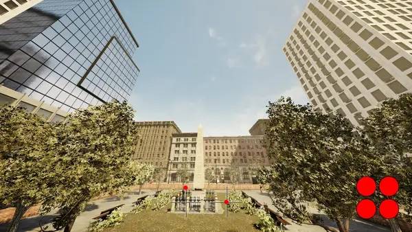 Сцена с применением игровых возможностей AI Drone Simulator