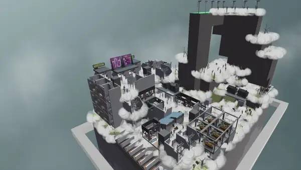 Сцена с применением игровых возможностей Block'hood VR