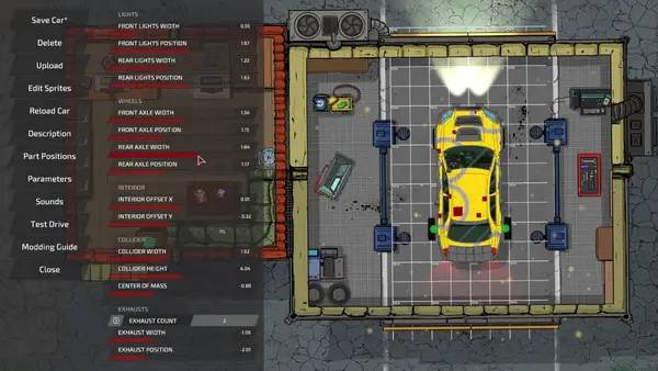 Сцена с применением игровых возможностей Bloody Rally Show