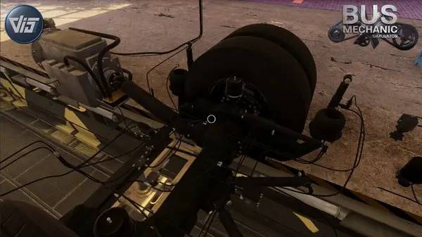 Сцена с применением игровых возможностей Bus Mechanic Simulator
