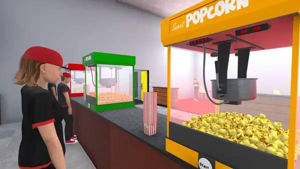 Сцена с применением игровых возможностей Cinema Simulator 2025