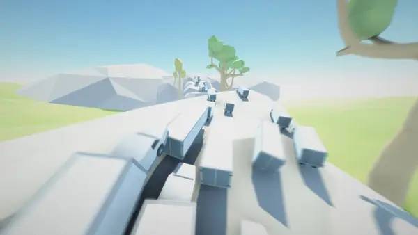 Сцена с применением игровых возможностей Clustertruck