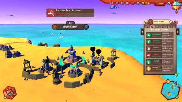 Сцена с применением игровых возможностей Crest - an indirect god sim