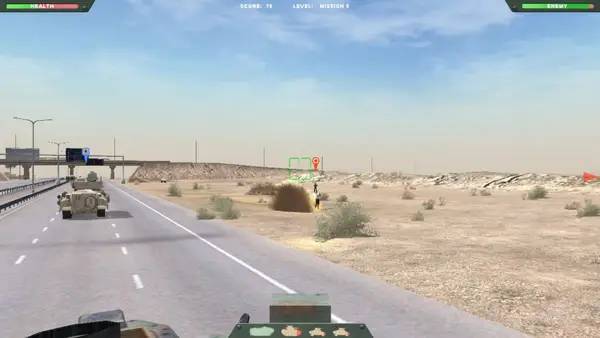Сцена с применением игровых возможностей Desert Gunner