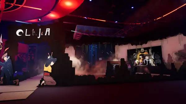 Сцена с применением игровых возможностей Devolverland Expo