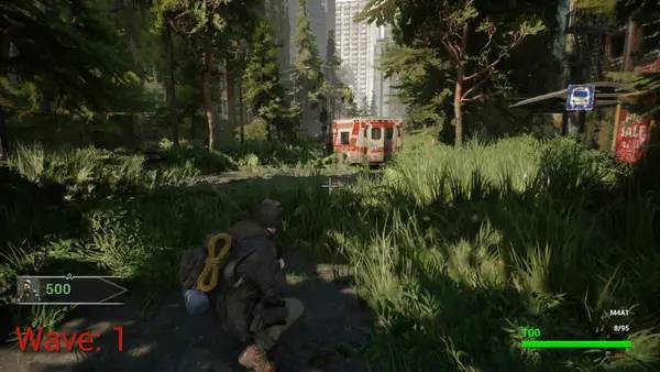 Сцена с применением игровых возможностей Escape Z