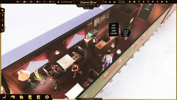 Сцена с применением игровых возможностей Espresso Tycoon