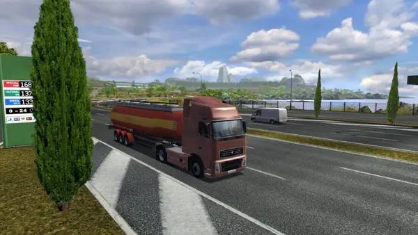 Сцена с применением игровых возможностей Euro Truck Simulator