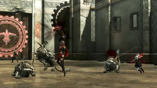 Сцена с применением игровых возможностей FINAL FANTASY TYPE-0 HD