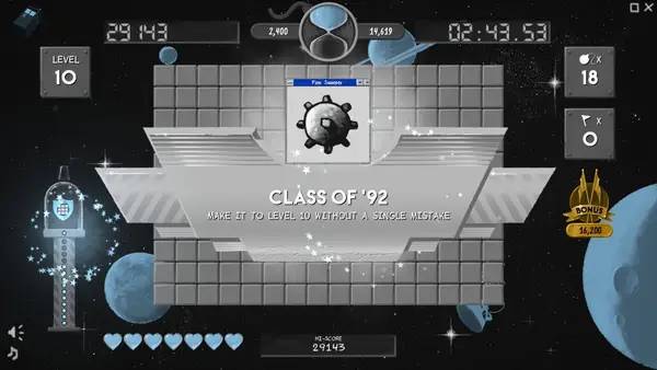 Сцена с применением игровых возможностей Fine Sweeper