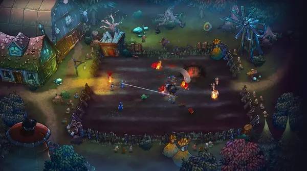 Сцена с применением игровых возможностей Gladiator Guild Manager