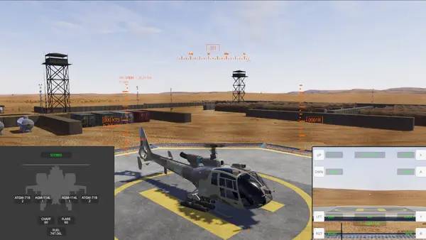 Сцена с применением игровых возможностей Helicopter Gunship DEX