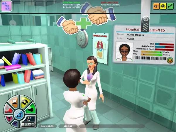Сцена с применением игровых возможностей Hospital Tycoon