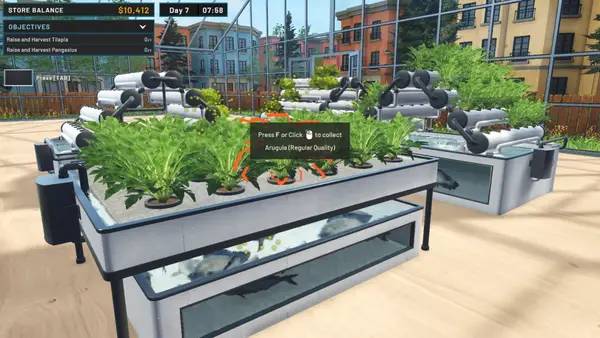 Сцена с применением игровых возможностей Hydroponics Farm and Store Simulator