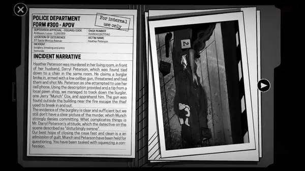 Сцена с применением игровых возможностей Interrogation You will be deceived