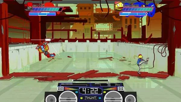 Сцена с применением игровых возможностей Lethal League