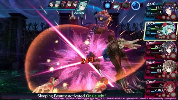 Сцена с применением игровых возможностей Mary Skelter Nightmares