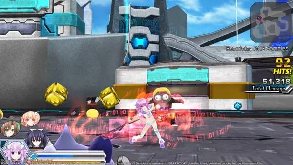 Сцена с применением игровых возможностей MegaTagmension Blanc + Neptune VS Zombies