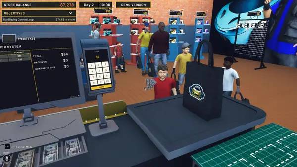 Сцена с применением игровых возможностей Mini Racer Car Shop Simulator