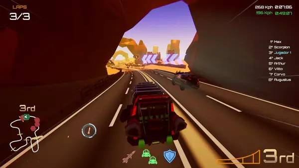 Сцена с применением игровых возможностей Motor Strike Racing Rampage