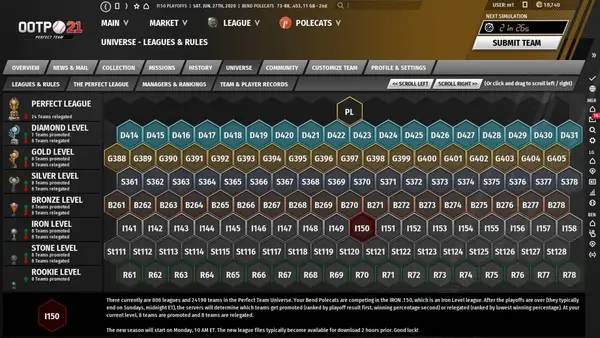 Сцена с применением игровых возможностей Out of the Park Baseball 21