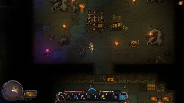 Сцена с применением игровых возможностей Return From Core