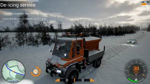Сцена с применением игровых возможностей Road Maintenance Simulator 2 - Winter Services