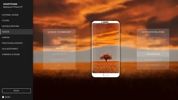 Сцена с применением игровых возможностей Smartphone Tycoon