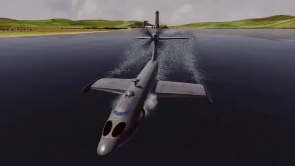 Сцена с применением игровых возможностей Soviet Monsters Ekranoplans