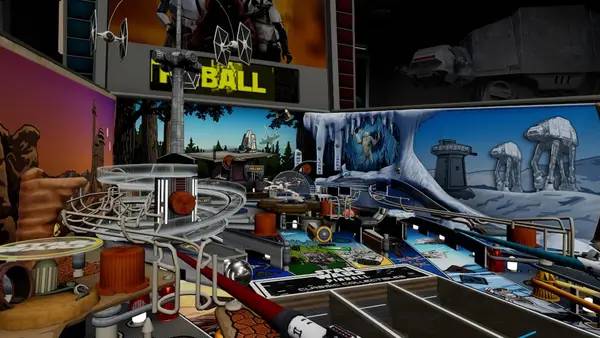 Сцена с применением игровых возможностей Star Wars Pinball VR