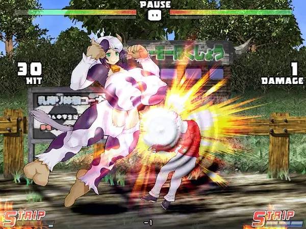 Сцена с применением игровых возможностей Strip Fighter 5 Chimpocon Edition