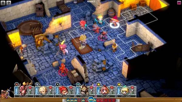 Сцена с применением игровых возможностей Super Dungeon Tactics