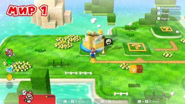 Сцена с применением игровых возможностей Super Mario 3D World + Bowser's Fury