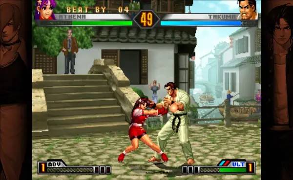 Сцена с применением игровых возможностей THE KING OF FIGHTERS '98 ULTIMATE MATCH FINAL EDITION