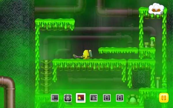 Сцена с применением игровых возможностей Toki Tori